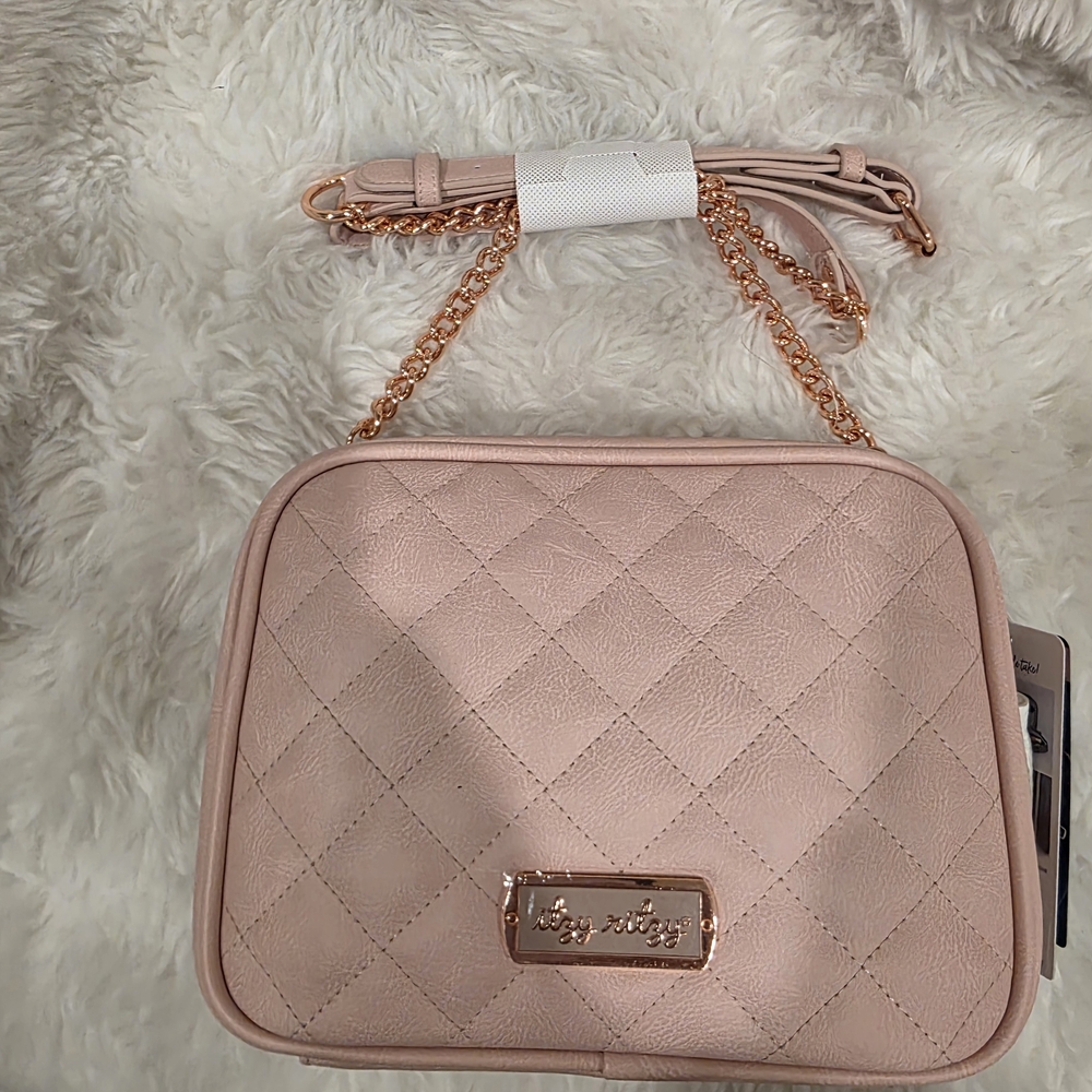 Betsey Johnson Pink Quilted Crossbody Bag